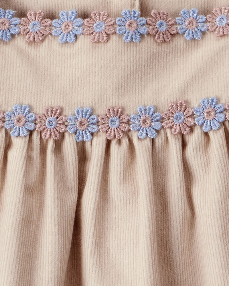 Baby Girl Corduroy Long-Sleeve Dress - Brown, image 4 of 6 slides