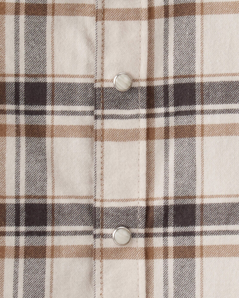 Toddler Boy Western Plaid Cotton Long-Sleeve Button-Down, image 3 of 4 slides