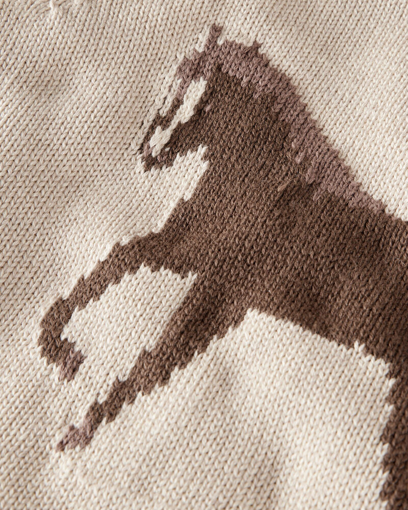 Toddler Organic Cotton Horse Sweater Knit, image 2 of 4 slides