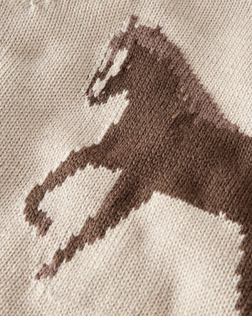 Toddler Organic Cotton Horse Sweater Knit, 