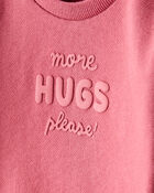 Baby Girl 2-Piece DayDream Fleece Fleece "More Hugs Please" Sweatshirt & Pants Set - Pink, image 3 of 7 slides