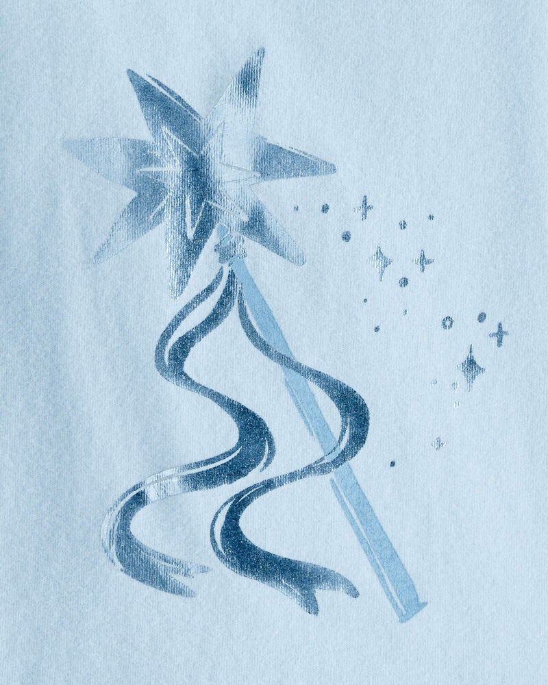 Baby Girl Metallic Princess Wand Long-Sleeve Graphic Tee - Blue, image 2 of 3 slides