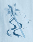 Baby Girl Metallic Princess Wand Long-Sleeve Graphic Tee - Blue, image 2 of 3 slides