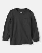Toddler Boy Long-Sleeve Pocket Tee - Black, image 1 of 3 slides