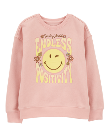 Girls SmileyWorld Pullover Sweatshirt, 