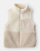 Toddler Girl Sherpa Vest - Cream, image 1 of 3 slides