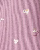 Baby Girl Quilted Quarter-Zip & Floral Legging Set - Purple, image 3 of 4 slides