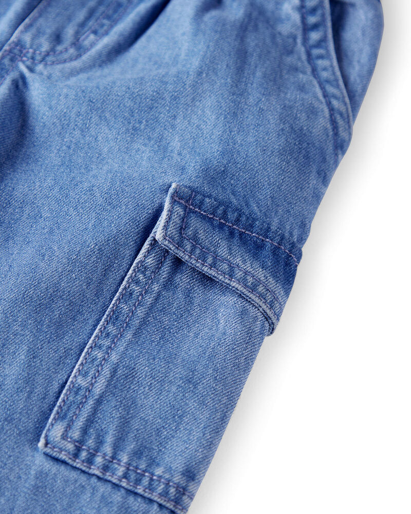 Toddler Organic Cotton Denim Cargo Pants, image 5 of 8 slides