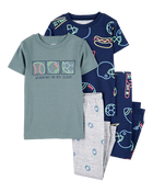 Toddler Boy 4-Piece Sports Cotton Pajamas, image 1 of 4 slides