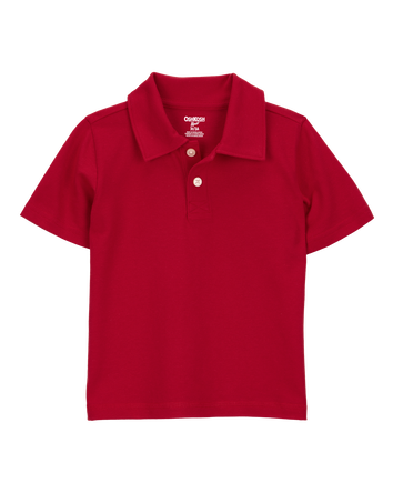 Toddler Boy Pique Uniform Polo Shirt - Red, 