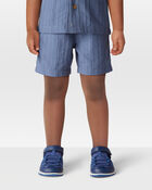 Toddler Seersucker Drawstring Shorts - Blue, image 2 of 6 slides