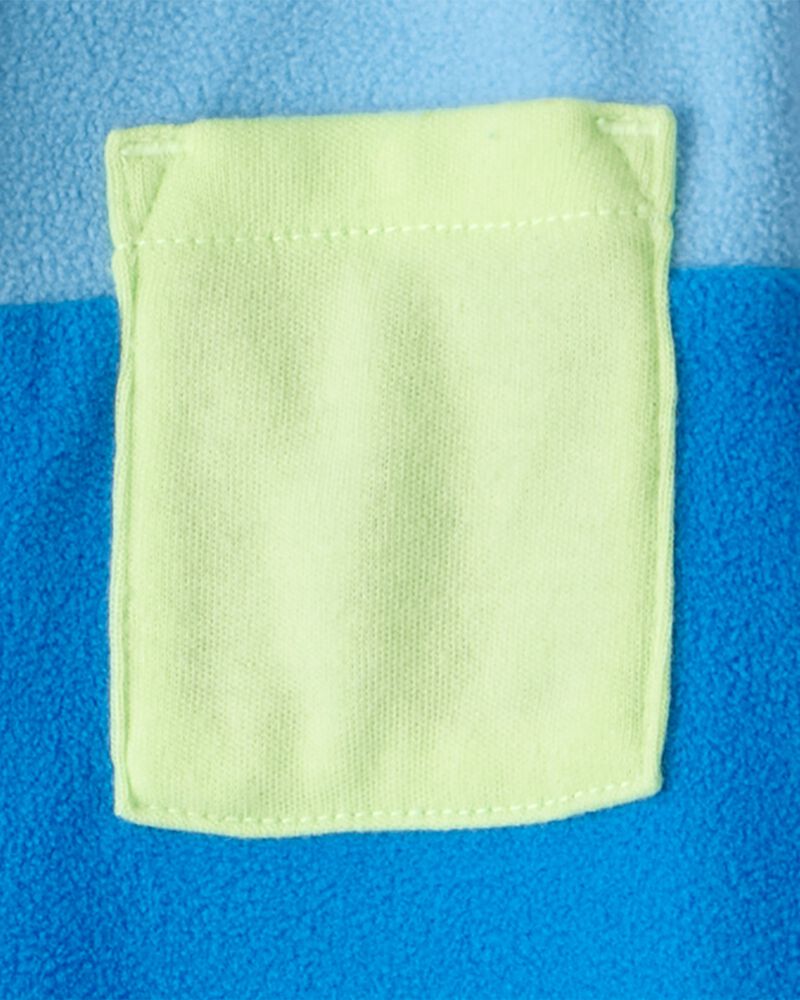 Baby Boy Color Block Fleece Long-Sleeve Jumpsuit - Blue, image 3 of 4 slides