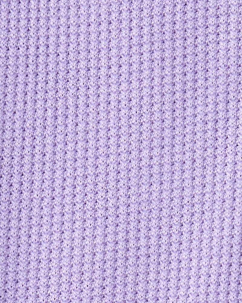 Baby Girl PurelySoft Long-Sleeve 2-Way Zip 1-Piece Pajamas - Purple, image 4 of 6 slides