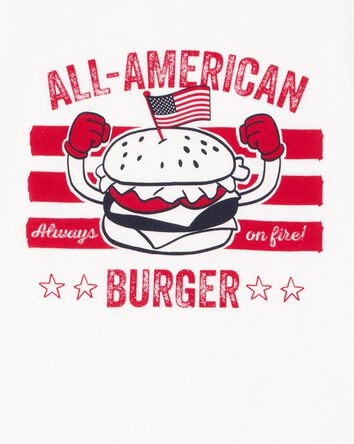 Kid All American Burger Short-Sleeve Graphic Tee - White, 