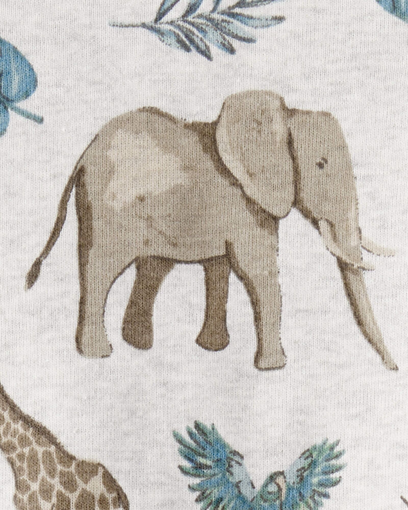 Toddler Safari Print Organic Cotton 2-Piece Pajamas, image 3 of 4 slides