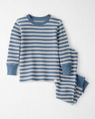 Baby Striped Waffle Knit Pajamas Made with Organic Cotton, image 1 of 4 slides