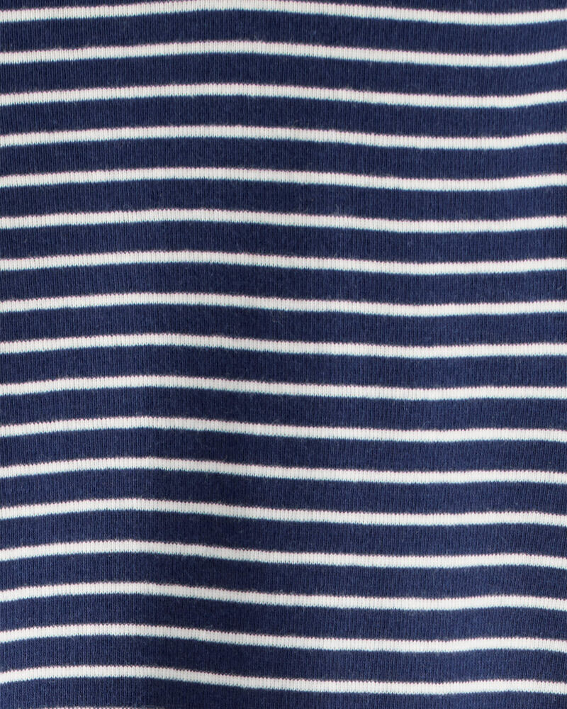 Toddler Pasta Print 100% Cotton Long-Sleeve Snug Fit 4-Piece Pajamas - Blue, image 3 of 4 slides