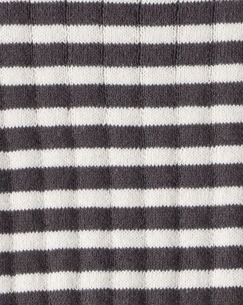 Baby Girl Striped Long-Sleeve Sweater - Ivory/Black, 