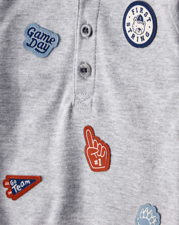 Baby Boy 2-Piece Sports Long-Sleeve Bodysuit & Pant Set - Grey, 