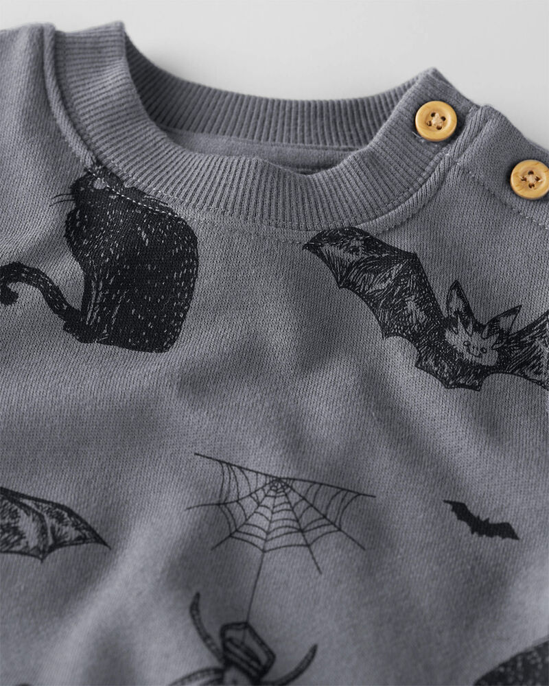 Baby 2-Piece Fleece Set Made with Organic Cotton in Spooky Night Print, image 5 of 6 slides