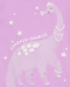Toddler Dinosaur Print Snug Fit Cotton 4-Piece Pajamas, image 4 of 5 slides