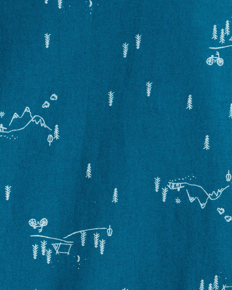 Baby Boy Woodland Long-Sleeve Graphic Bodysuit - Blue, image 2 of 3 slides