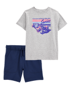 Kid 2-Piece Championship Series Tee & French Terry Shorts Set, image 1 of 6 slides