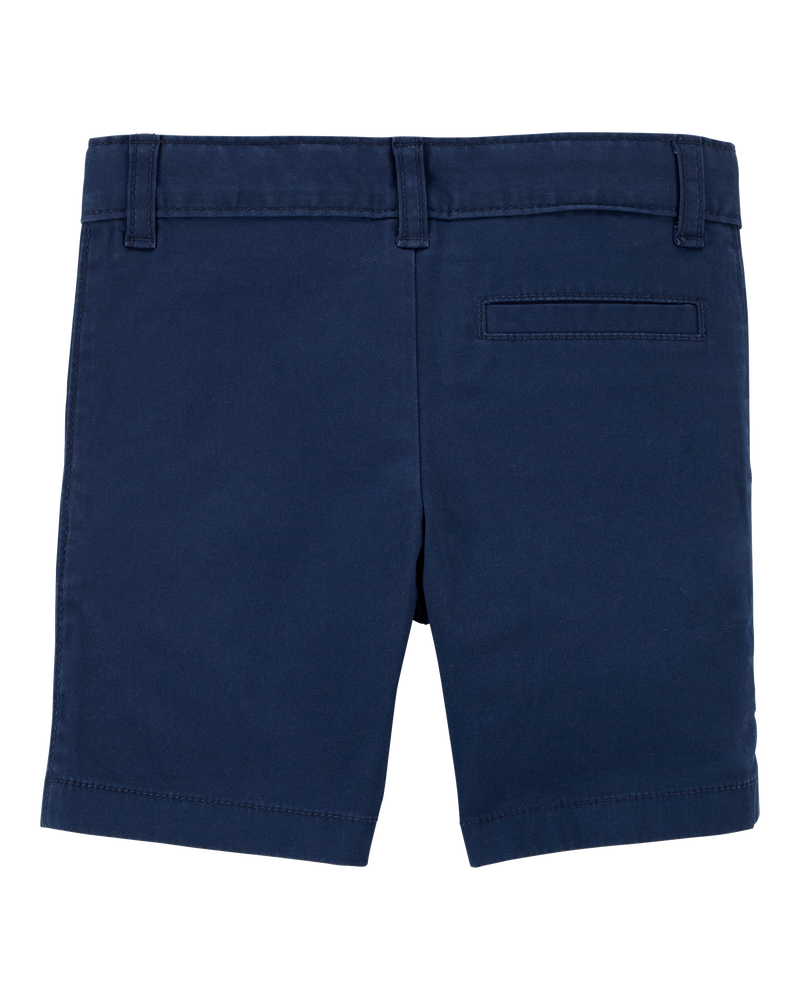 Toddler Blue Flat-Front Shorts, image 2 of 4 slides