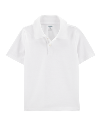 Kid 2-Pack Pique Uniform Polo Shirts - White, 