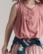Toddler Girl Sleeveless Bow Top - Pink, image 1 of 6 slides