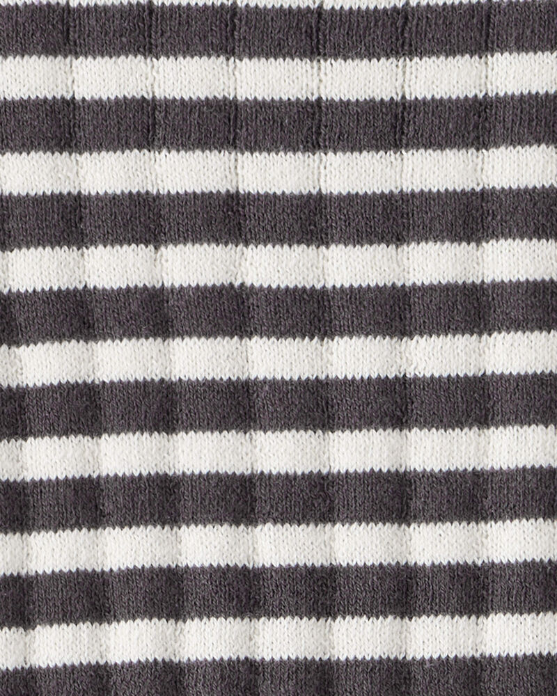 Baby Girl Striped Long-Sleeve Sweater - Ivory/Black, image 2 of 3 slides