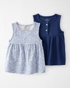 Toddler Girl 2-Pack Organic Cotton Knit Tanks, image 1 of 5 slides