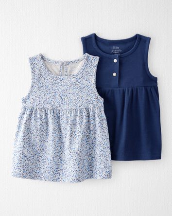 Toddler Girl 2-Pack Organic Cotton Knit Tanks, 