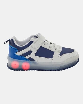 Toddler Light-Up Casual Sneakers - White/Navy, 
