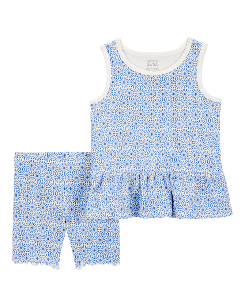 Baby 2-Piece Floral Tank & Bike Short Set, image 1 of 3 slides
