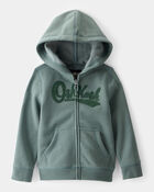 Toddler Boy DayDream Fleece  OshKosh Logo Zip Jacket - Green, image 1 of 3 slides