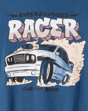 Boys Race Car Long-Sleeve Graphic Tee - Blue, 