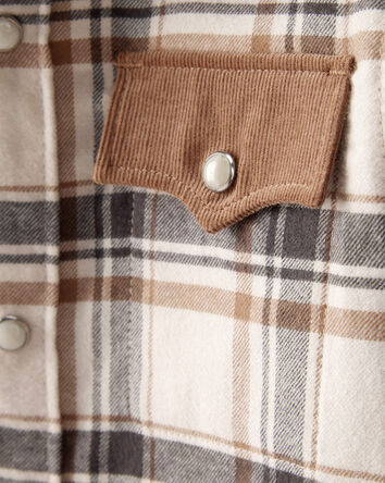 Toddler Boy Western Plaid Cotton Long-Sleeve Button-Down, 