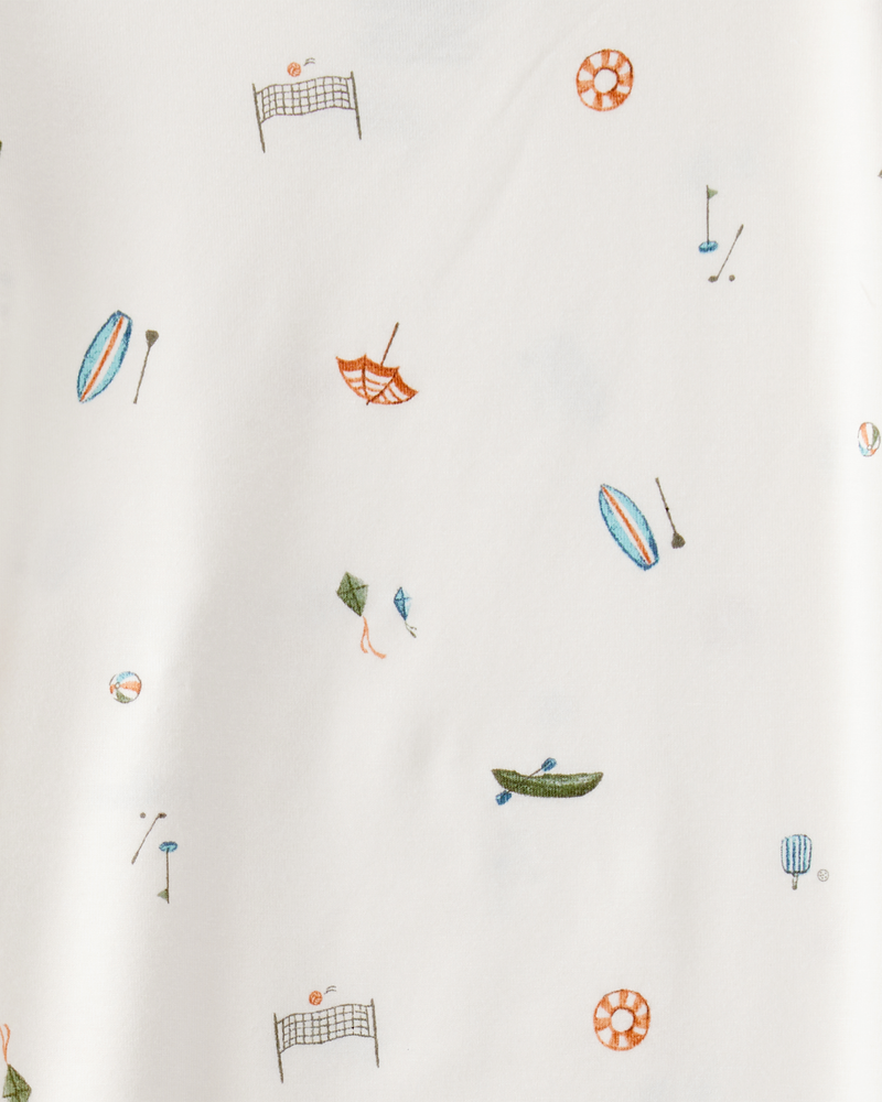 Toddler Boy Camp Print PurelySoft 2-Piece Pajamas - Ivory, image 3 of 5 slides