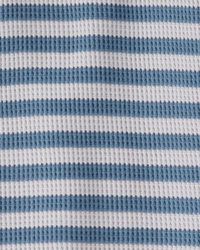 Toddler Striped Waffle Knit Pajamas Made with Organic Cotton, image 3 of 4 slides