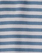 Toddler Striped Waffle Knit Pajamas Made with Organic Cotton, image 3 of 4 slides