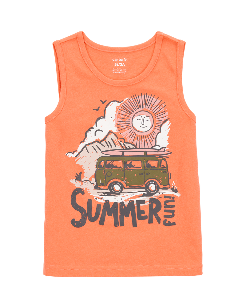 Baby Boy Summer Graphic Tank - Orange, image 1 of 3 slides