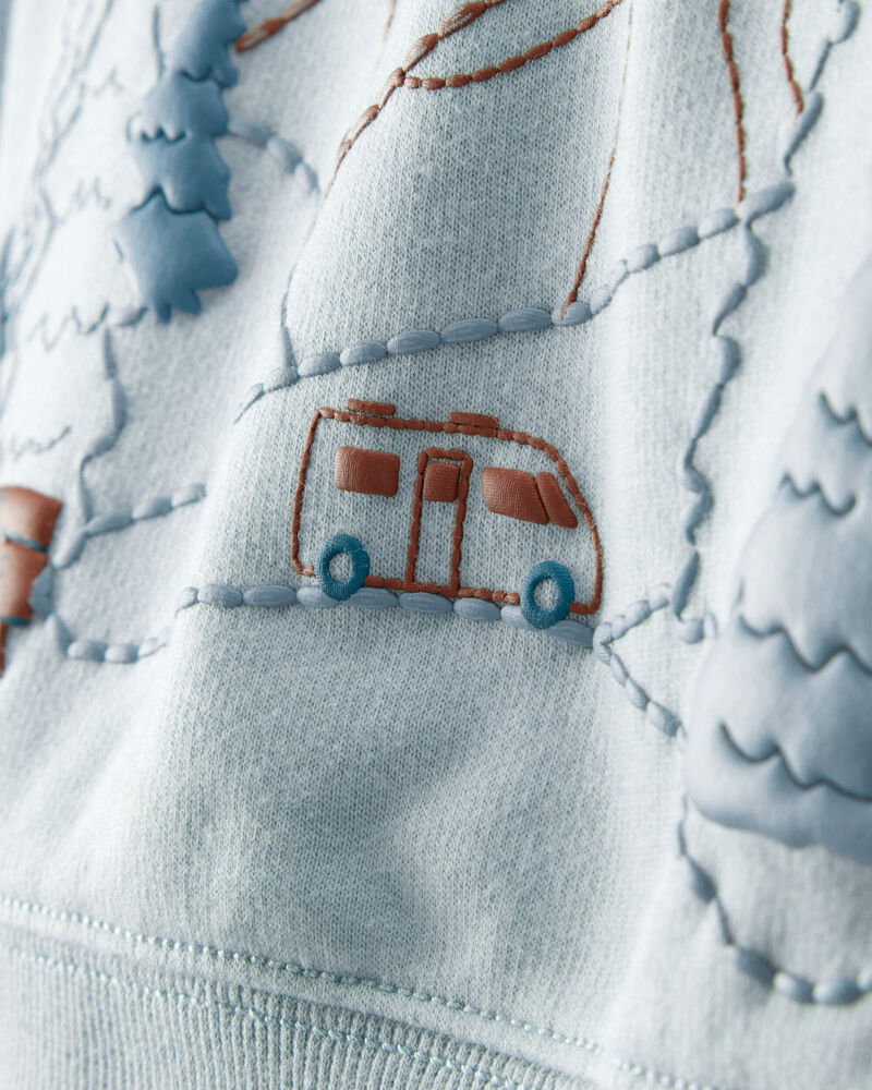 Baby Boy 2-Piece DayDream Fleece Mountain Pullover & Pant Set - Blue, image 6 of 7 slides