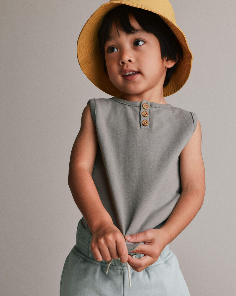 Toddler Boy Henley Tank - Grey, image 1 of 5 slides