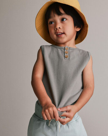 Toddler Boy Henley Tank - Grey, 