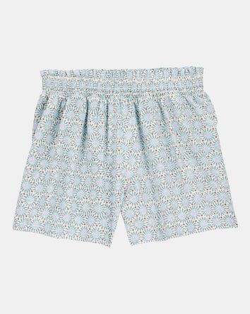 Kid Geo Print Linen Look-Alike Flowy Pull-On Shorts, 