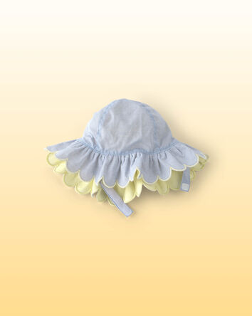 Baby Girl Scalloped Sunhat - Blue, 