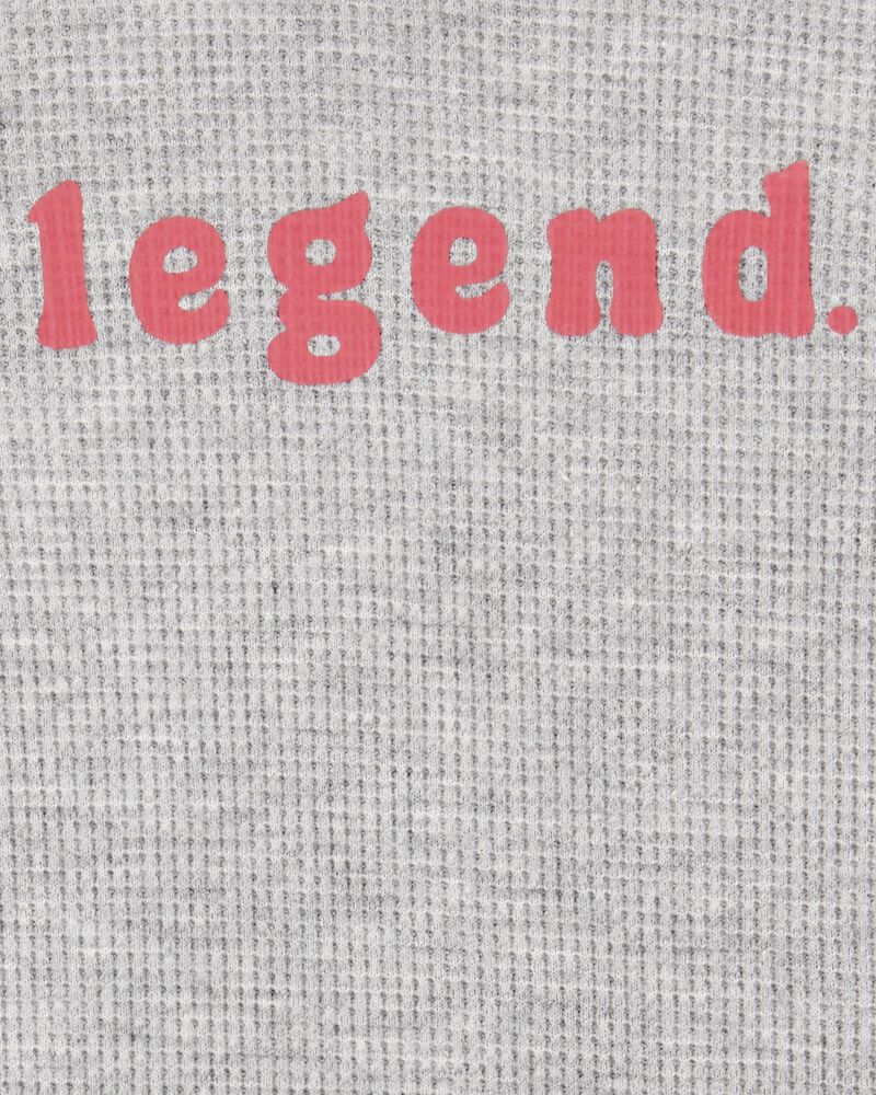 Baby 2-Piece Legend Short-Sleeve Waffle Knit Bodysuit & Pant Set - Grey, image 2 of 3 slides