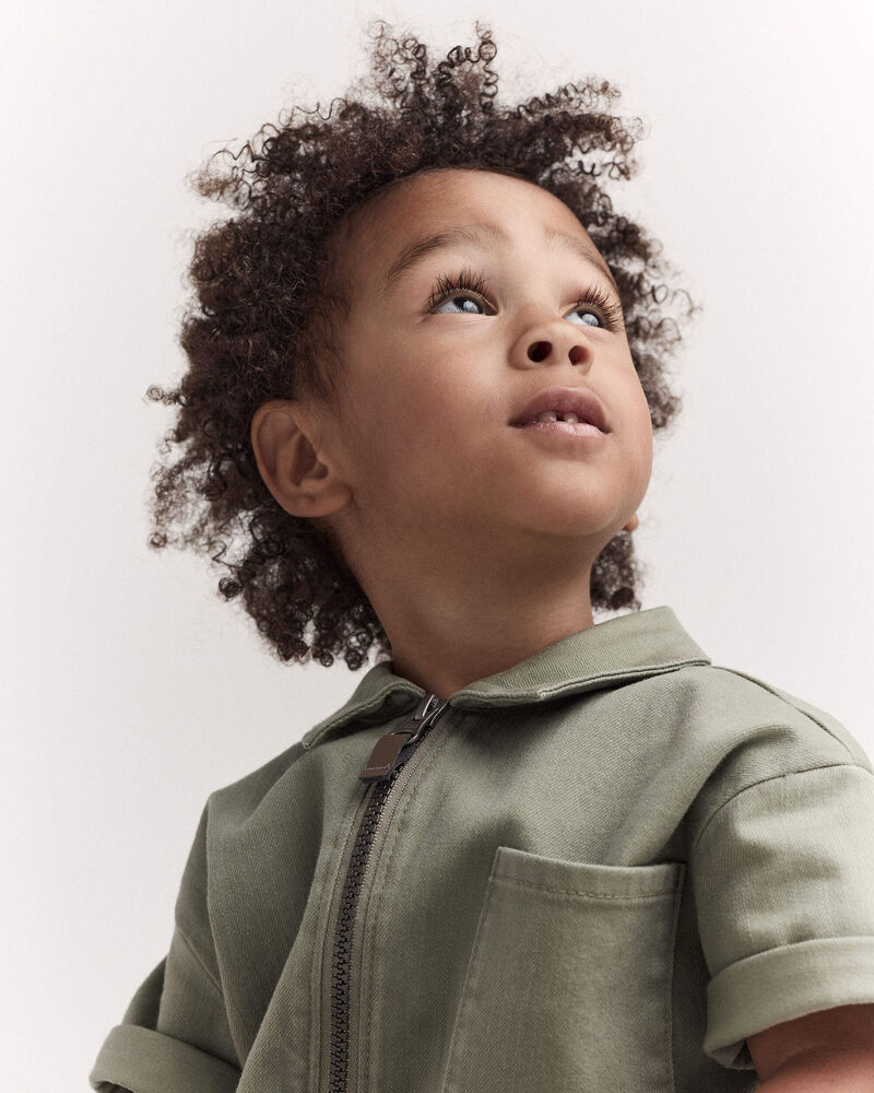 Toddler Day Out&trade; Cropped Jumpsuit - Olive, image 3 of 7 slides