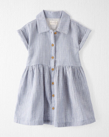 Toddler Organic Cotton Gauze Striped Dress, 